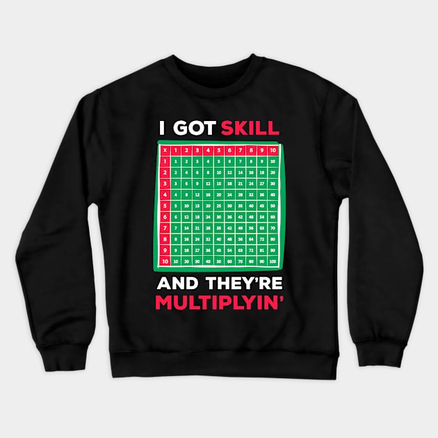 Funny Math for Teachers gifts - I Got Skills Theyre Multiplyin Crewneck Sweatshirt by johnii1422